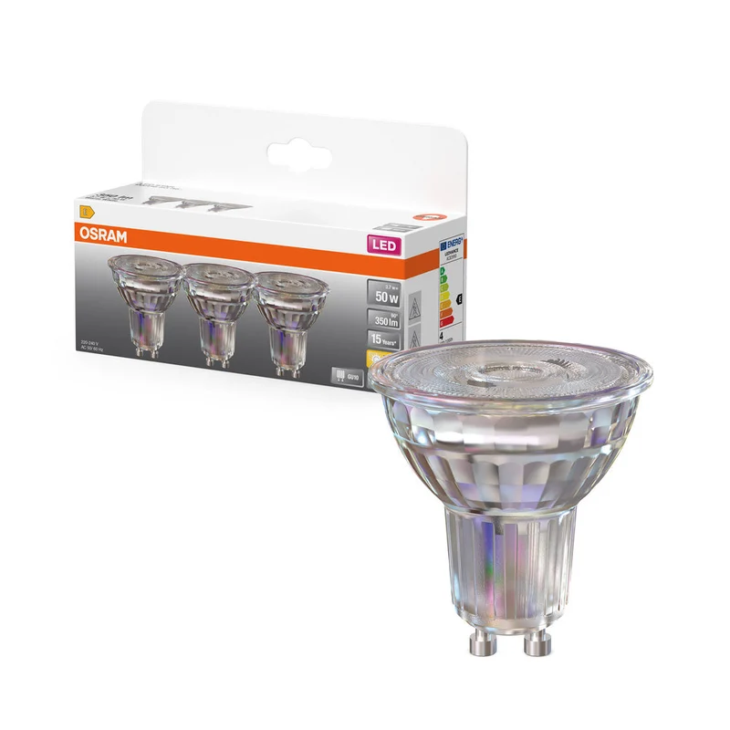OSRAM LED réflecteur lampe LED STAR PAR16 3.7W 827 GU10 350 lm, 2700 K, blanc chaud, pack de 3
