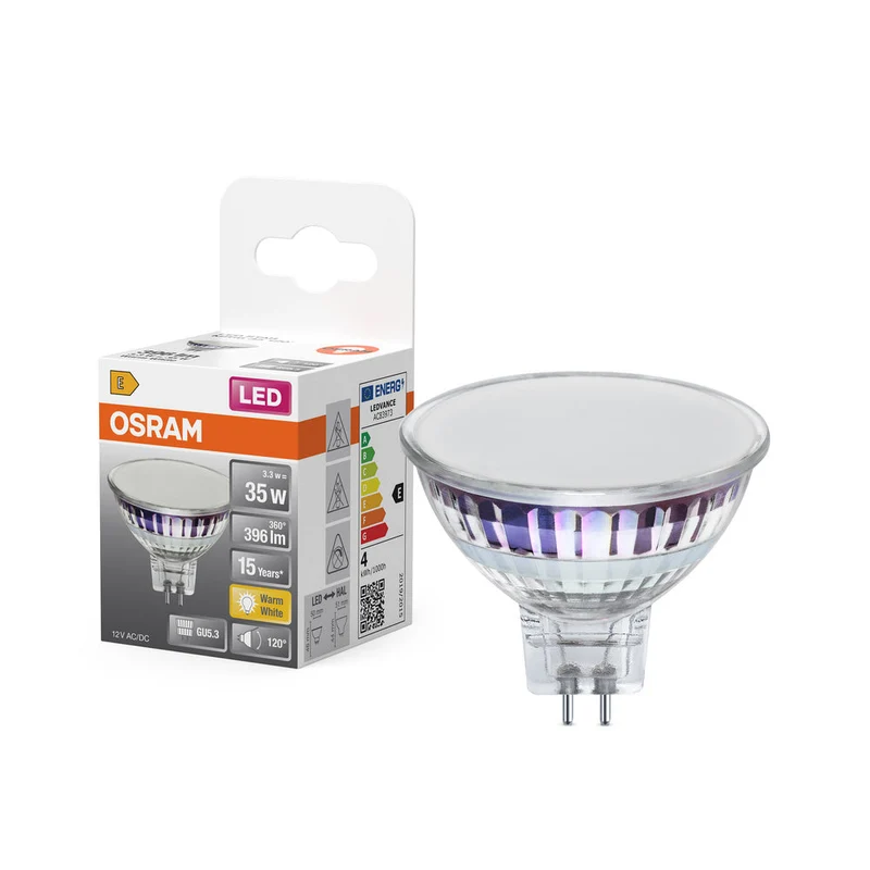 OSRAM SPOT MR16 GL 35 LED-Projecteur, 4,3W, 396lm, GU5.3, Blanc chaud