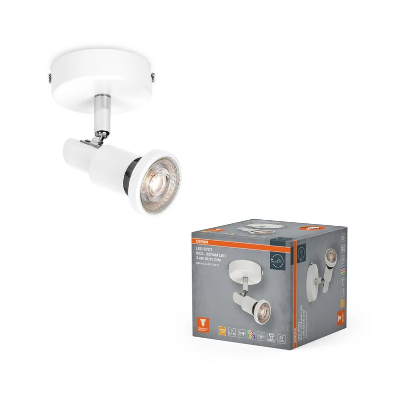 OSRAM LED SPOT GU10 Plafonnier 1 x 3,4W, 230lm, blanc