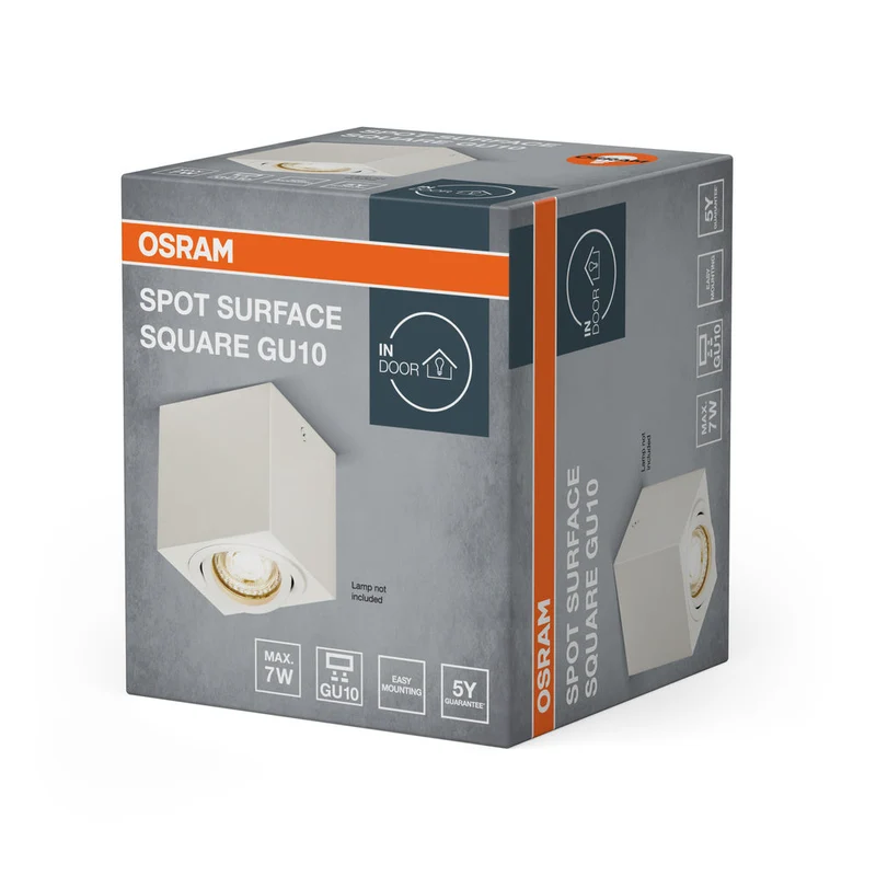 OSRAM Spot Surface Carré Spot de plafond en saillie 80x80mm, blanc, GU10