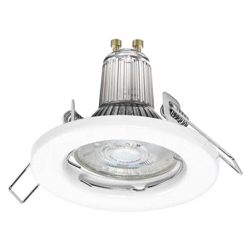OSRAM spots encastrables en lot de 5, Ø 80mm, incl. 5x ampoules GU10-OSRAM (5x 2,6W), blanc, boîtier métallique, protection IP20