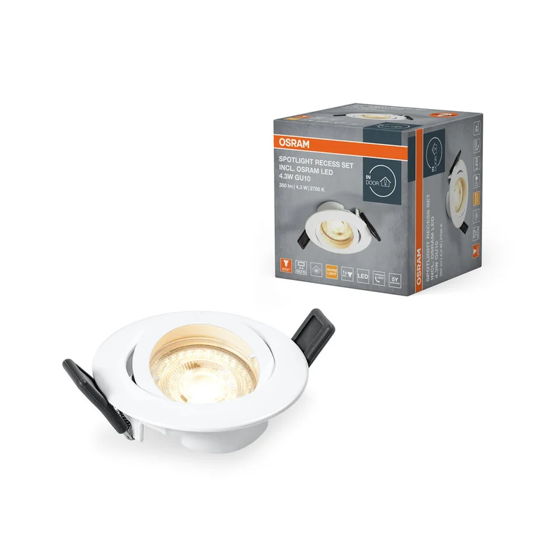 OSRAM ENCASTRÉ SPOTLIGHT TWISTLOCK LED Ø 88,5mm blanc 4,3W / 2700K blanc chaud GU10