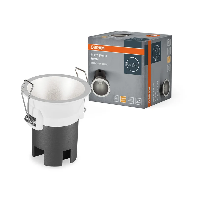 OSRAM SPOT TWIST Ø 70mm Downlight, argent, 5W, 400lm, 830 WT