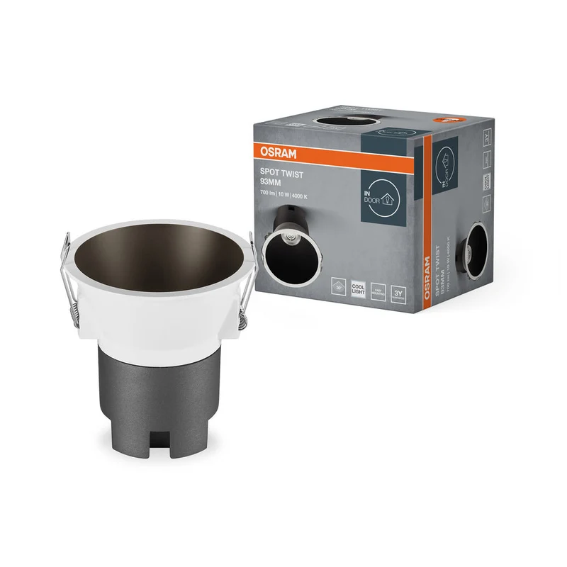 OSRAM SPOT TWIST Ø 93mm Plafonnier encastré, noir, 10W, 800lm, 840 WT