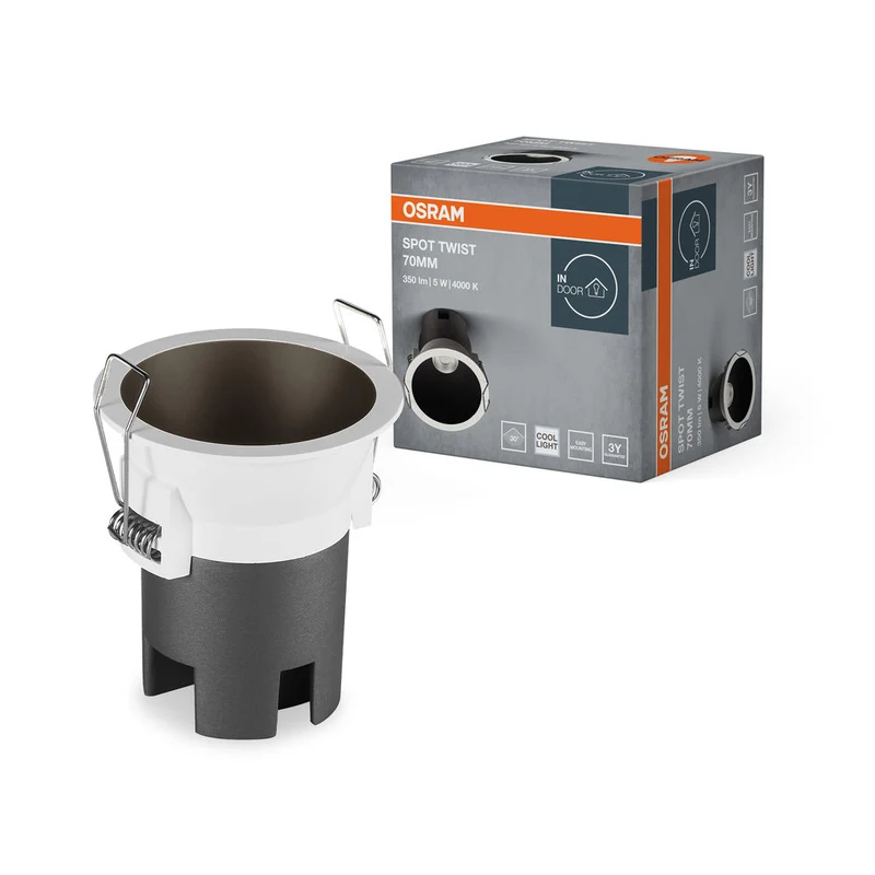 OSRAM SPOT TWIST Ø 70mm Plafonnier encastré, noir, 5W, 400lm, 840 WT
