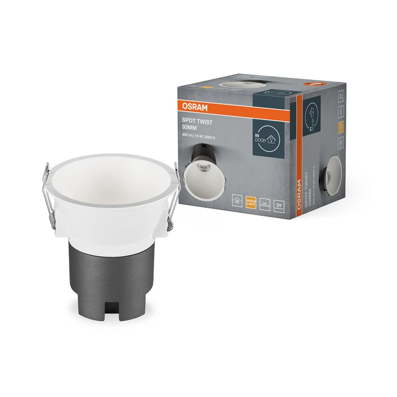 OSRAM SPOT TWIST Ø 93mm Plafonnier encastré, blanc, 10W, 800lm, 830 WT