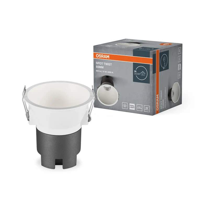 OSRAM SPOT TWIST Ø 93mm Plafonnier encastré, blanc, 10W, 800lm, 840 WT