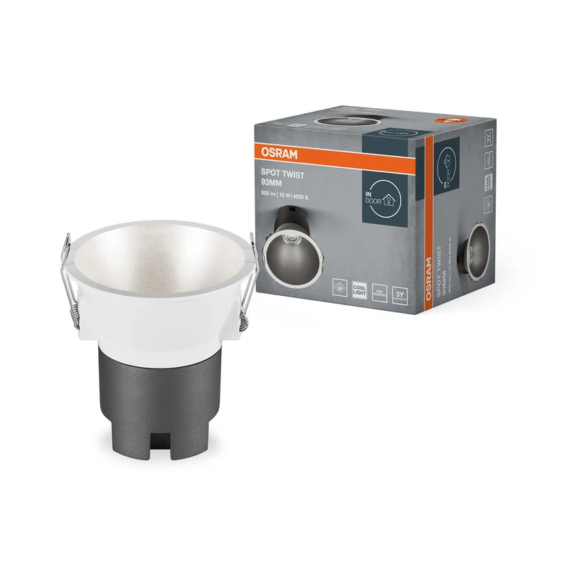 OSRAM SPOT TWIST Ø 93mm Plafonnier encastré, argent, 10W, 800lm, 840 WT