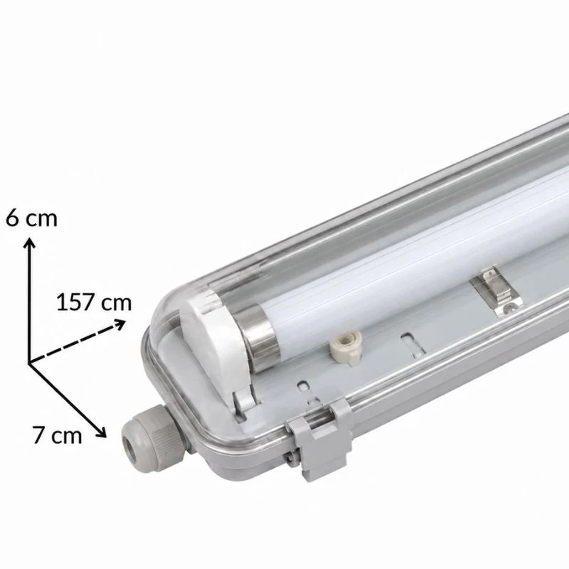 Kit de Réglette LED IP65 + Tube Néon LED 150cm T8 22W