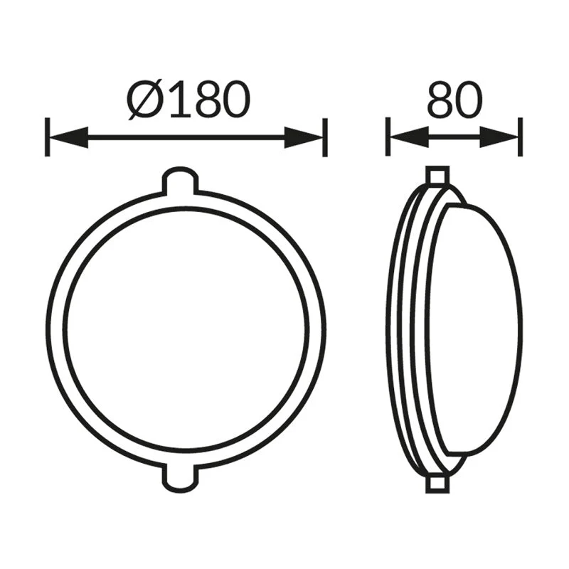 Plafonnier Étanche pour Ampoule E27 Noir