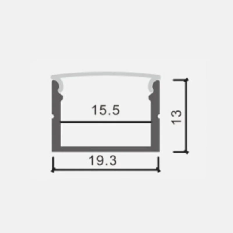 Profilé Aluminium 19x13mm 2m Pour Ruban LED Couvercle Opaque Blanc