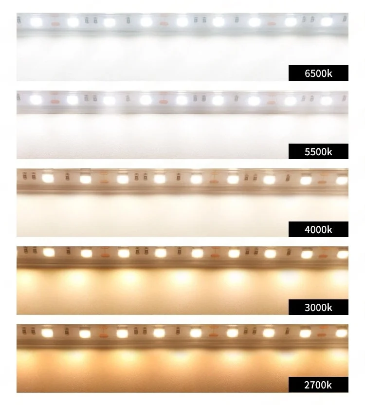 DC12V SMD2835 Full Spectrum LED Strip Light - CRI 97+ | 300 LEDs (60 LEDs/M) | 2700K / 3000K / 4000K / 5500K / 6500K | 10W/M | 8mm PCB | CRI 97+ | IP00 / IP67 | for Mirror, Kitchen Cabinet, Bedroom