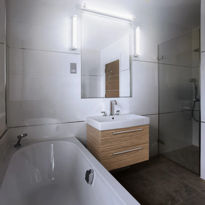 OSRAM ORBIS Tube miroir de salle de bain/applique murale verre à bulles 9W 40cm dimmable blanc