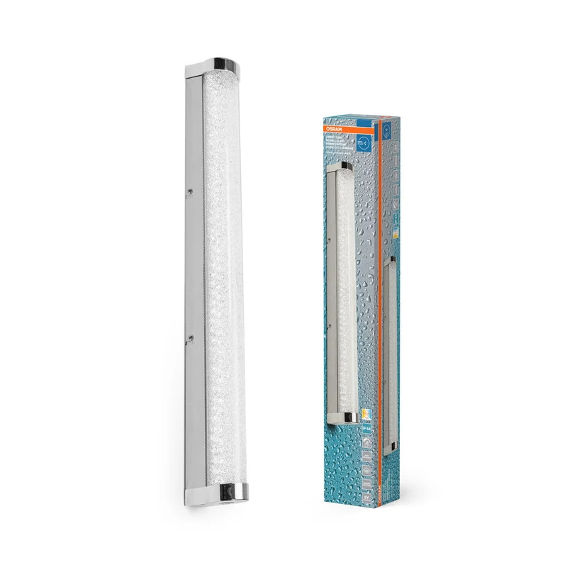OSRAM ORBIS Tube lampe miroir/murale de salle de bain verre à bulles 12W 60cm chrome