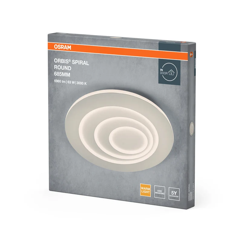 OSRAM ORBIS SPIRALE RONDE Plafonnier, blanc, 63W, 5000lm