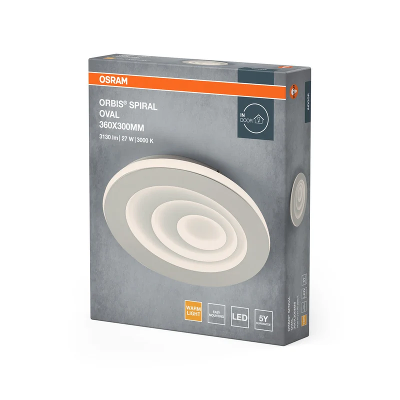 OSRAM ORBIS SPIRALE OVALE Plafonnier, blanc, 27W, 2400lm