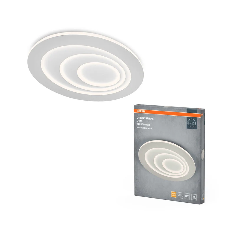 OSRAM ORBIS SPIRALE OVALE Plafonnier, blanc, 63W, 5000lm