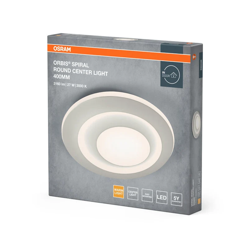 OSRAM ORBIS SPIRAL RD CL Plafonnier, blanc, 27W, 3000lm