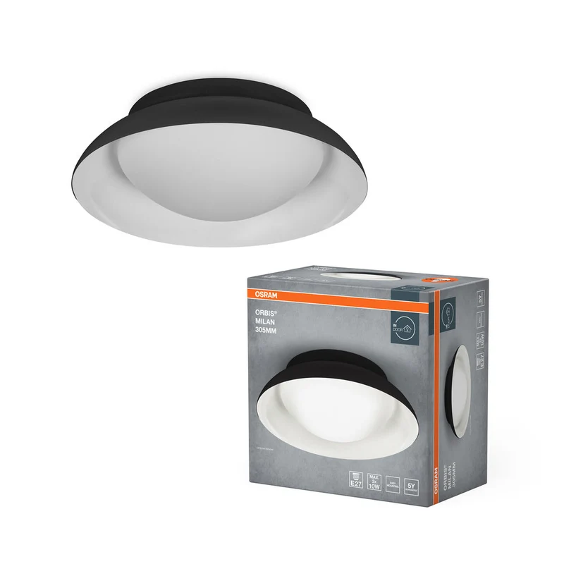 OSRAM ORBIS MILAN Plafonnier 305mm, noir, 2xE27