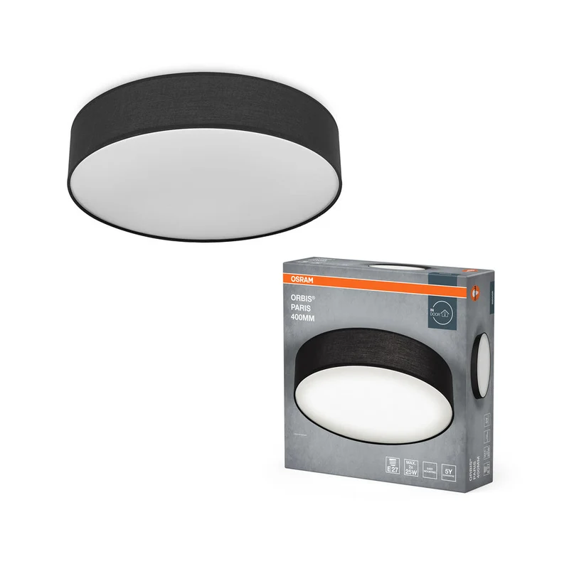 OSRAM ORBIS PARIS Plafonnier 400mm, noir, 2xE27