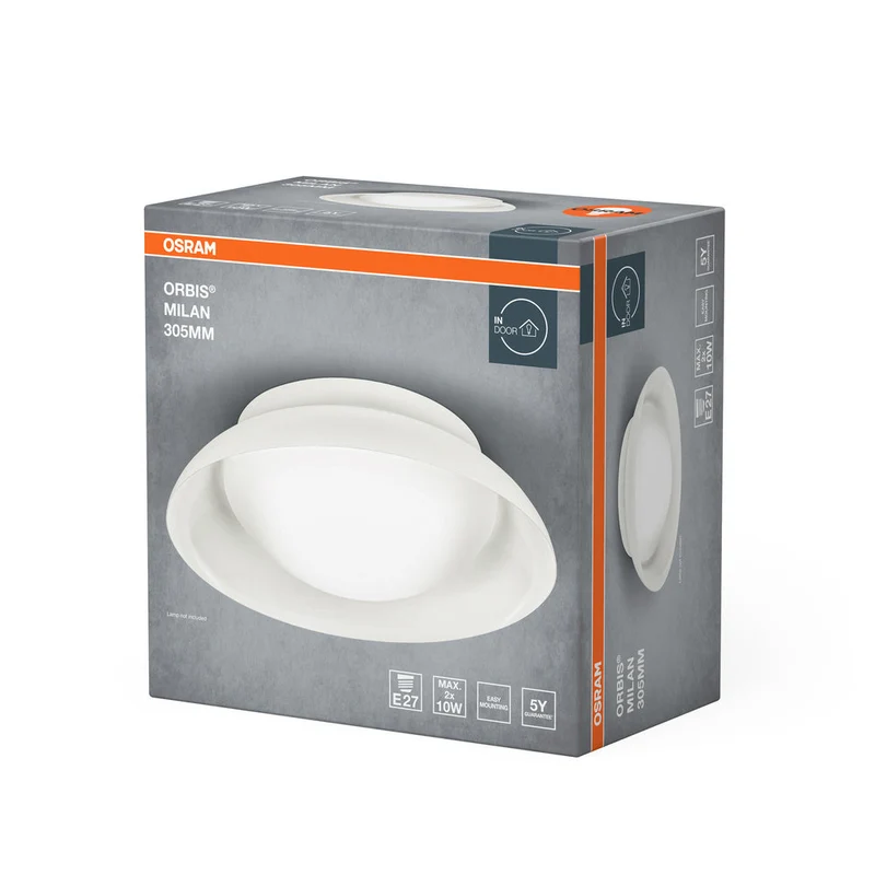 OSRAM ORBIS MILAN Plafonnier 305mm, blanc, 2xE27