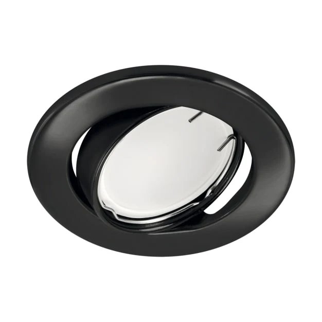 Support Spot Encastrable GU10 LED Orientable Rond Noir