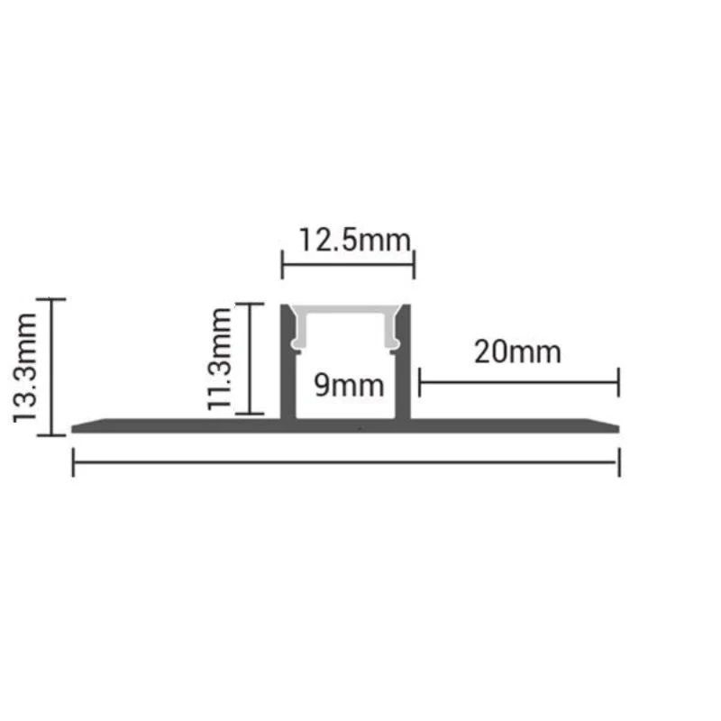 Profilé Aluminium Encastrable 2m pour Ruban LED