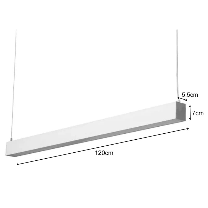 Pack de 10 - Réglette Suspendue LED Large 120cm 35W Blanc