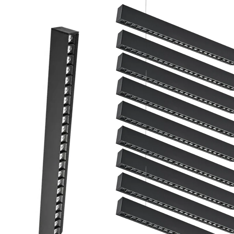 Pack de 10 - Réglette Suspendue LED 120cm 35W Noir
