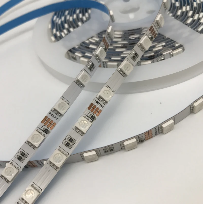 6MM Wide SMD5050 RGB LED Strip Light - DC12V | 60 LEDs/M | 6mm PCB | Non-Waterproof | for Mirror, Kitchen Cabinet, Bedroom | 5/50M