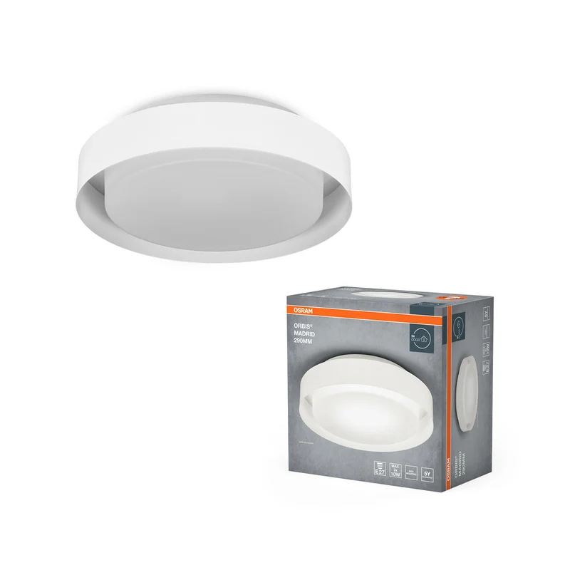OSRAM ORBIS MADRID Plafonnier 290mm, blanc, E27