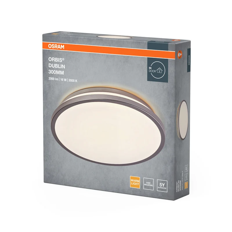 OSRAM ORBIS DUBLIN Plafonnier, argent, 16W, 2000lm