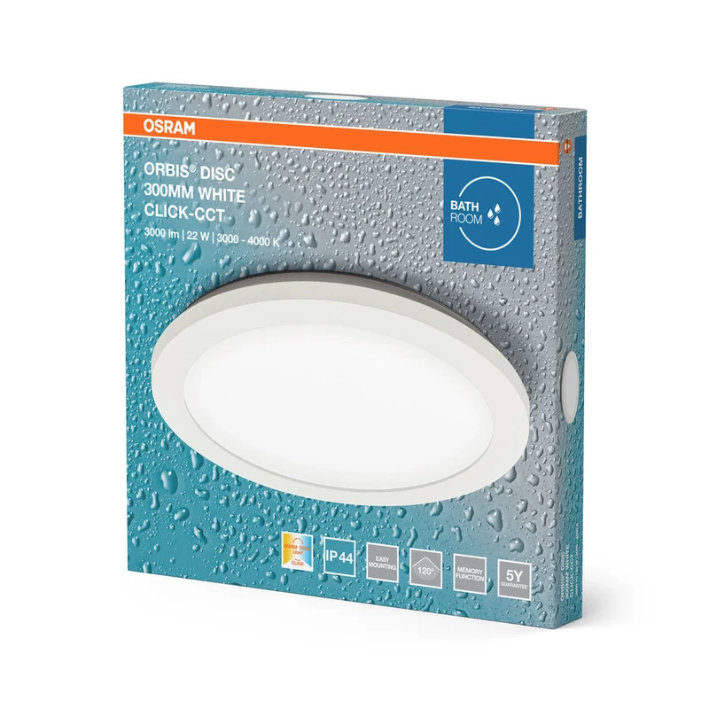 OSRAM ORBIS Disc Plafonnier de salle de bain 30cm 22W Click CCT IP44