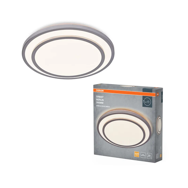 OSRAM ORBIS BERLIN Plafonnier, argent, 24W, 2700lm