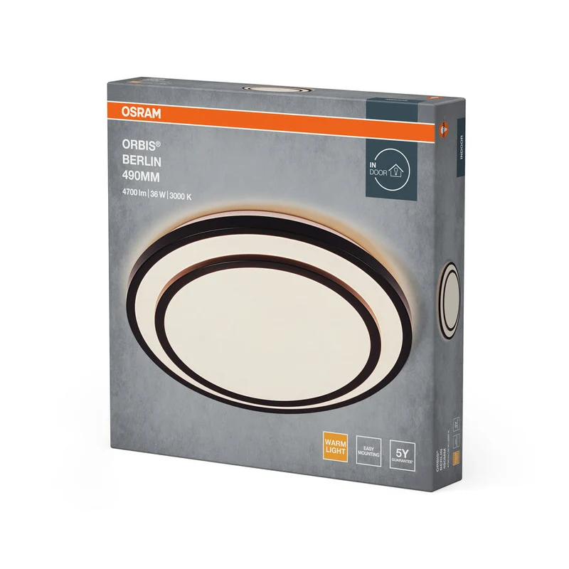 OSRAM ORBIS BERLIN Plafonnier, noir, 36W, 4150lm