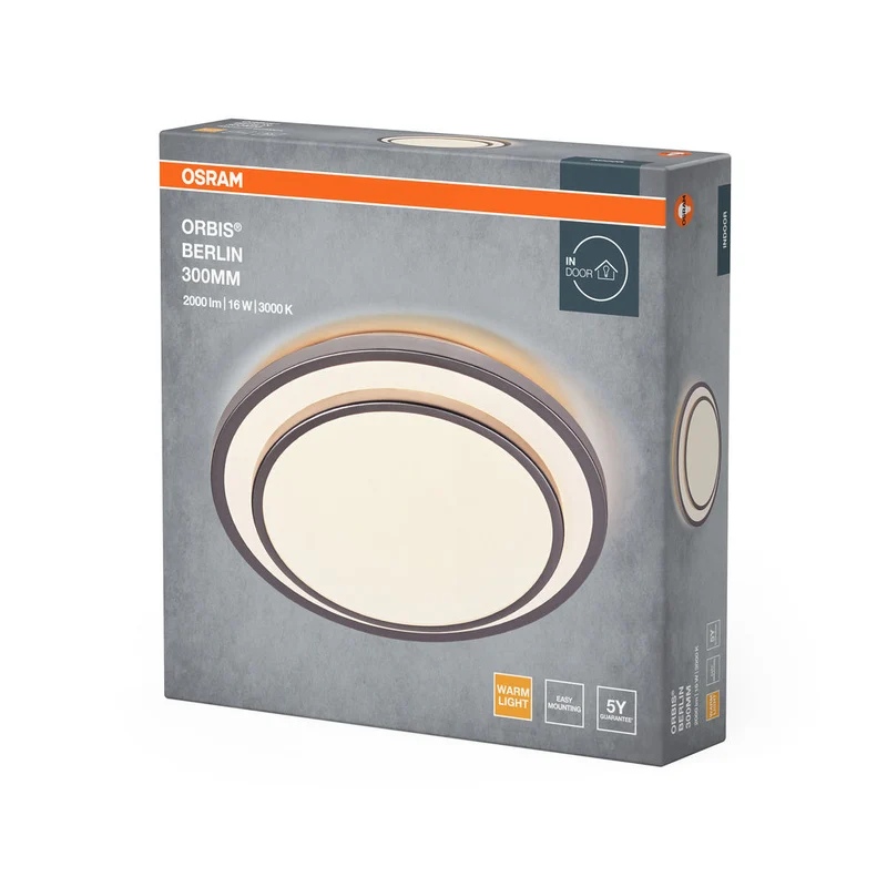 OSRAM ORBIS BERLIN Plafonnier, argent, 16W, 2000lm