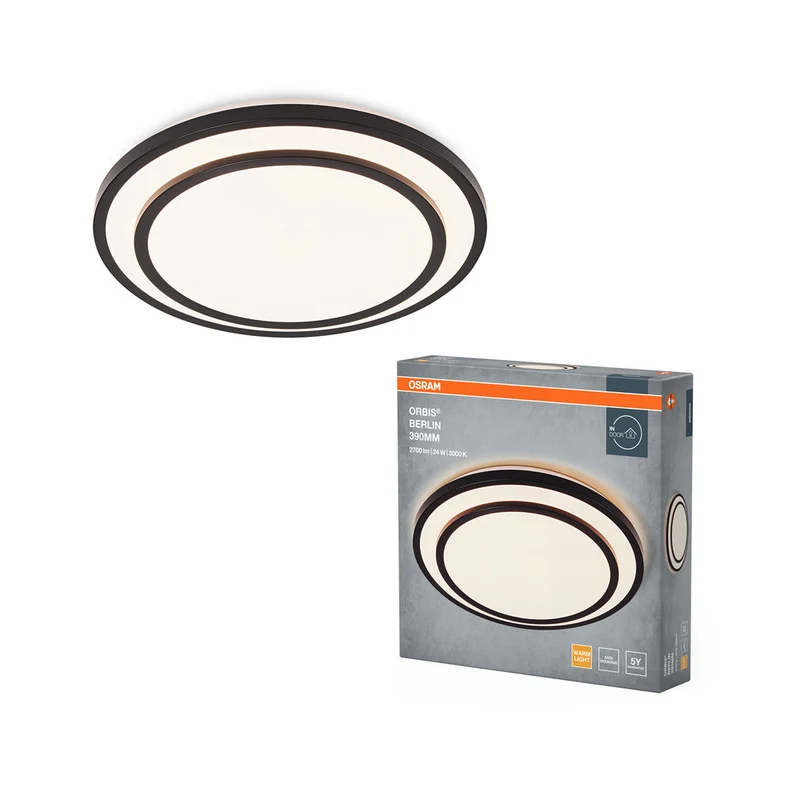 OSRAM ORBIS BERLIN Plafonnier, noir, 24W, 2700lm