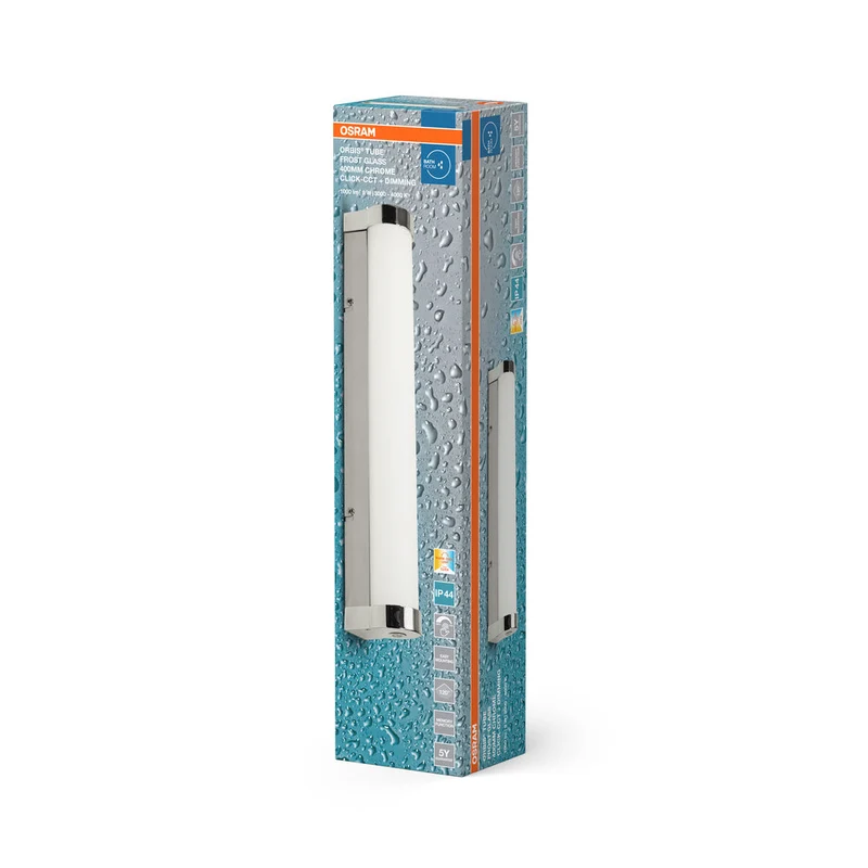 OSRAM ORBIS Tube miroir de salle de bain applique murale verre givré 9W 40cm dimmable chrome