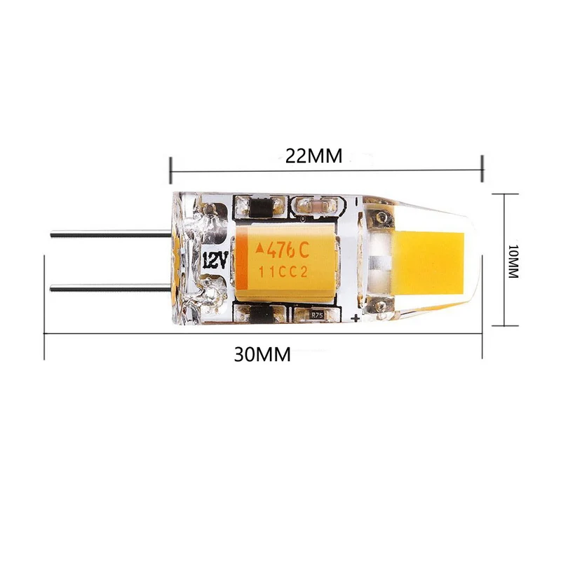 10 Pack G4 LED Light Bulb Bi-Pin Silicon Encapsulation 12V 1 W 0705 COB LEDs CRI>80 100-110Lumen 10W Equivalent