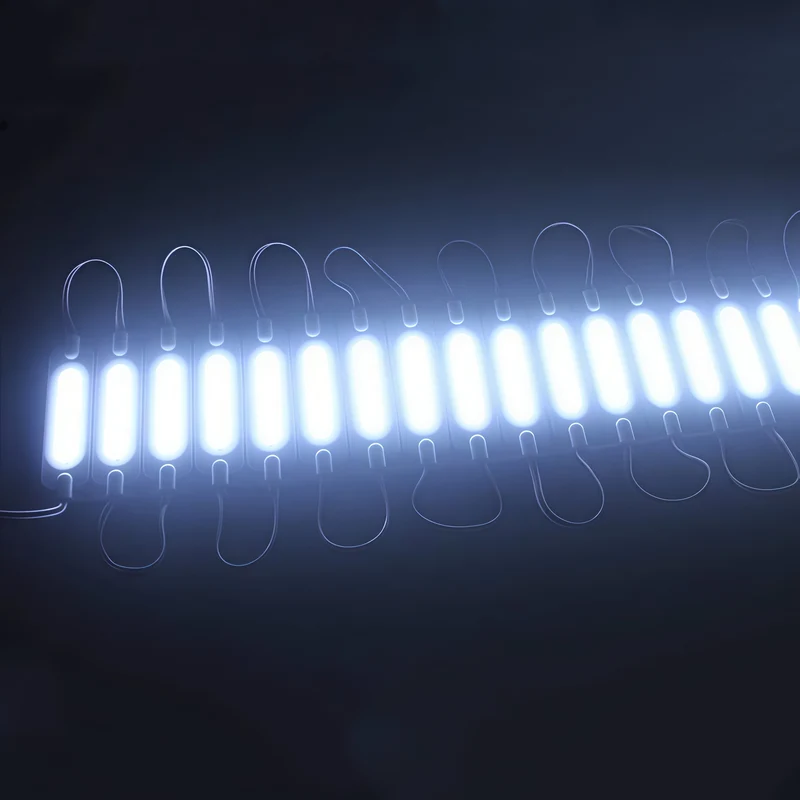 COB LED Module String – 1.8 W | 150 lm | 70×19 mm | 160° Beam | DC 12 V | Waterproof IP65 (20-pcs String) for Channel Letters & Signage– 6500K / 3000K / Red / Green / Blue / Yellow / Pink