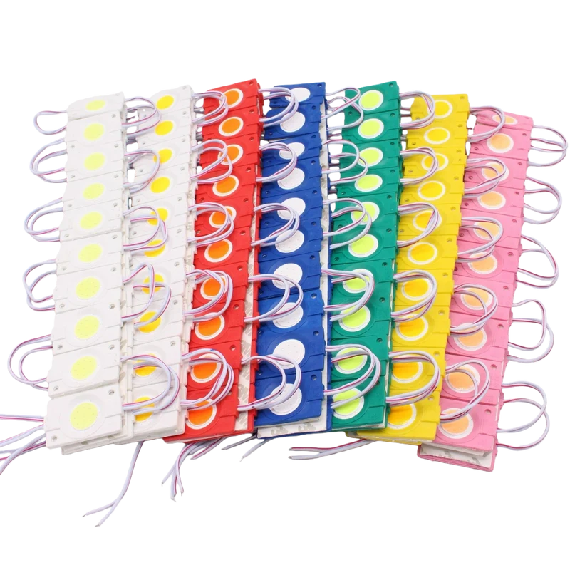 COB LED Module String Light, 20pcs/String, 1.5W 150LM, 46×30mm, DC12V IP65 Waterproof Sign Module with Adhesive Tape for Advertising Light Box & Channel Letters