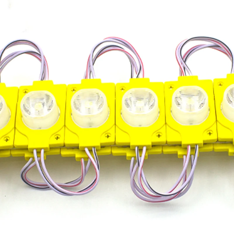 12V 1.5W LED Module with Lens, 20pcs/String, 150LM, IP65 Waterproof Sign Module for Light Box, Channel Letter, and Signage Backlighting – 6500K / 3000K / Red / Green / Blue / Yellow / Pink