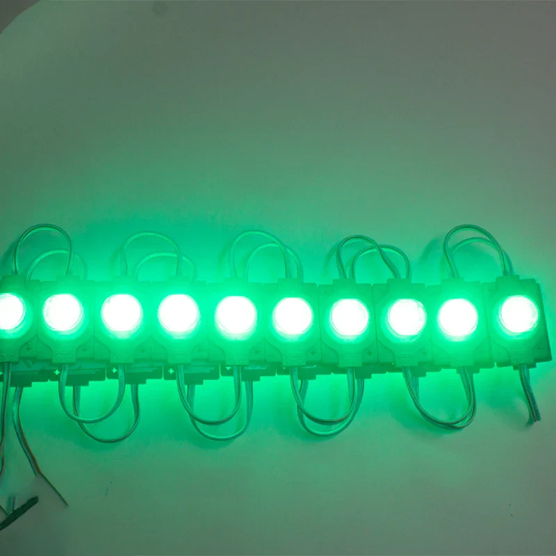 12V 1.5W LED Module with Lens, 20pcs/String, 150LM, IP65 Waterproof Sign Module for Light Box, Channel Letter, and Signage Backlighting – 6500K / 3000K / Red / Green / Blue / Yellow / Pink