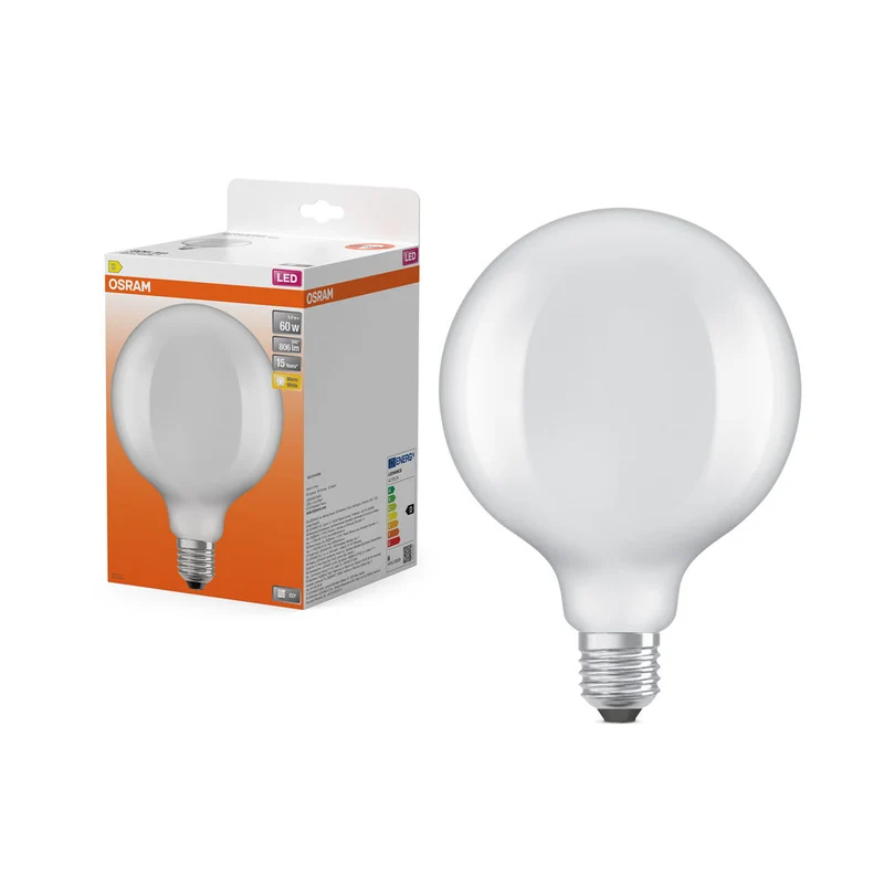 OSRAM Rétrofit Classique GLOBE LED Lampe mate (ex 60W) 7W / 2700K Blanc chaud E27