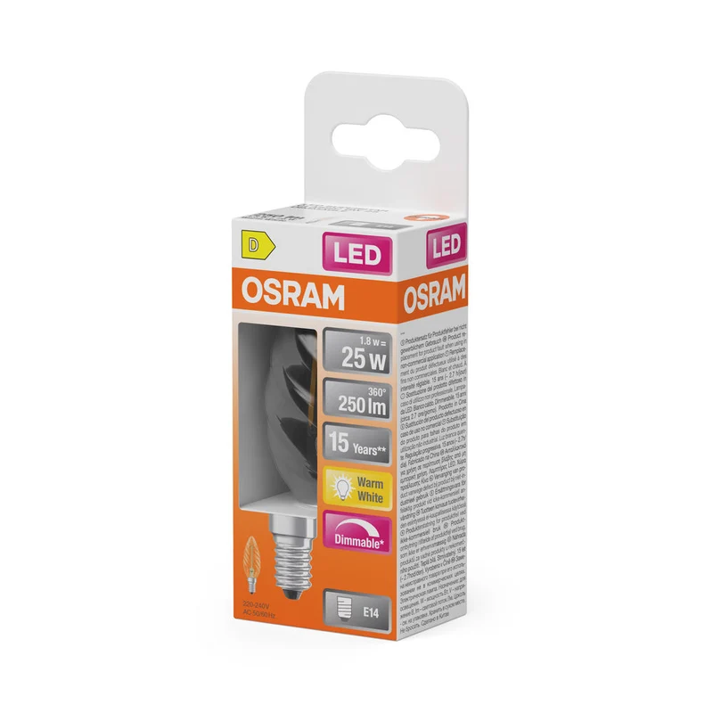 OSRAM LED Superstar Classic Lampe, Mini-bougie, 2.8W, 250lm, Blanc chaud, E14