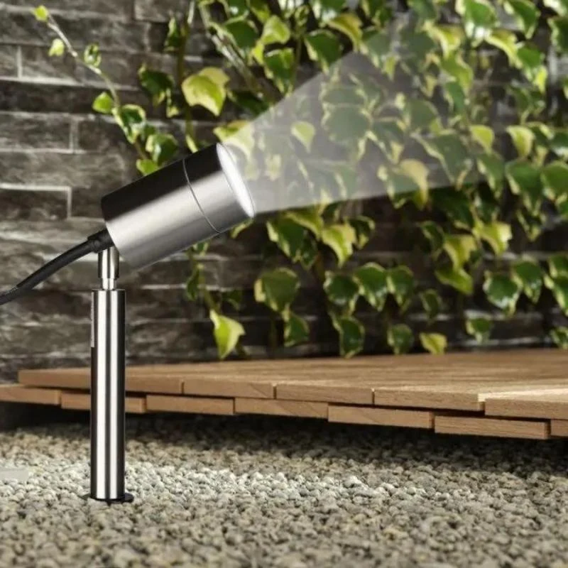 Spot Extérieur à Piquer Acier Inoxydable IP44 pour Ampoule GU10