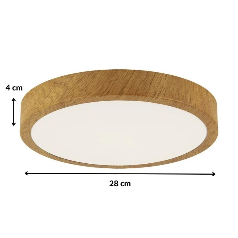 Plafonnier LED 18W Bois Chêne 28cm