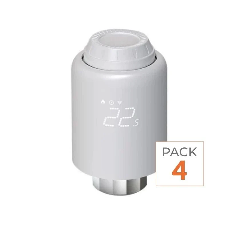 Tête Thermostatique Connectée ZigBee Universelle (Lot de 4)