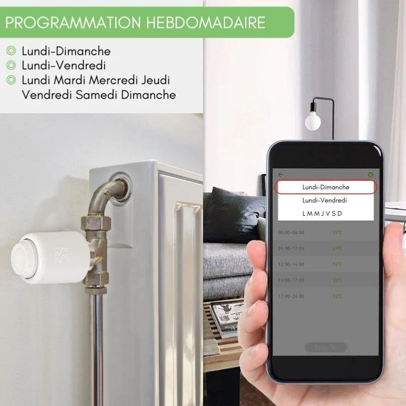 Kit de 2 Têtes Thermostatiques Connectées Universelle + Passerelle ZigBee