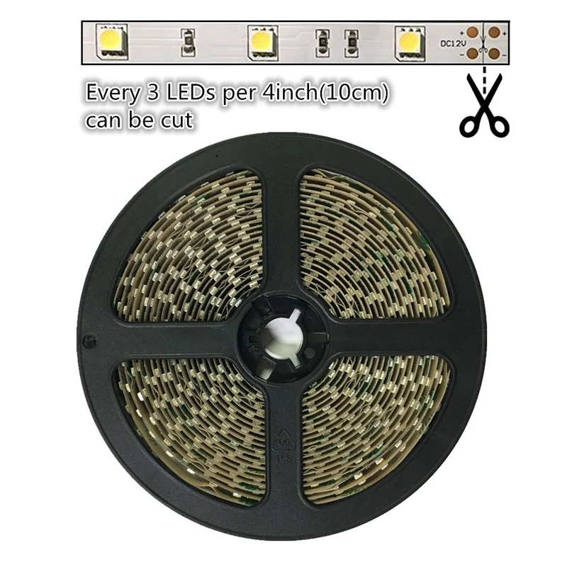 High CRI 90 LED strip, 5Meter Roll SMD5050-150 30 LEDs 450lm Per Meter 12V LED Strip Light,10mm Wide Tape